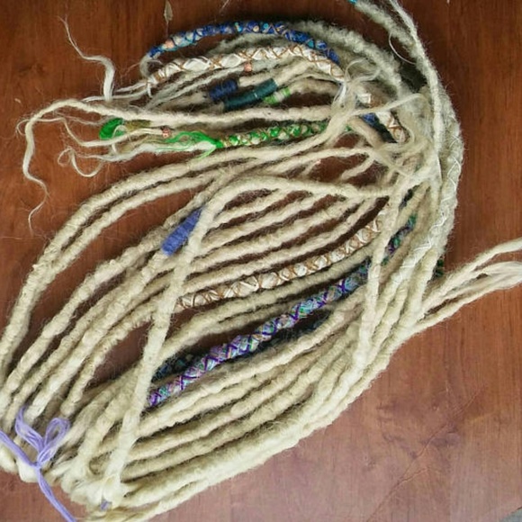 Long THICK Platinum BLONDE crochet dreadlocks